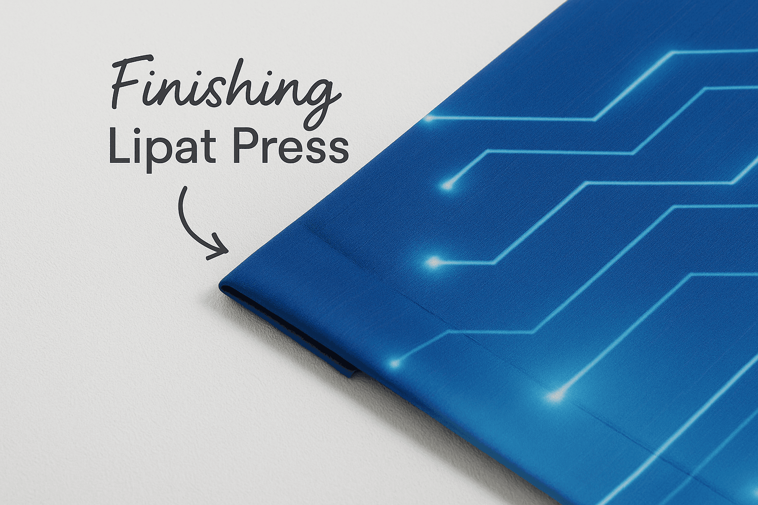 Banner finishing lipat press Surabaya rapi kuat tanpa mata ayam by Titanium Printing