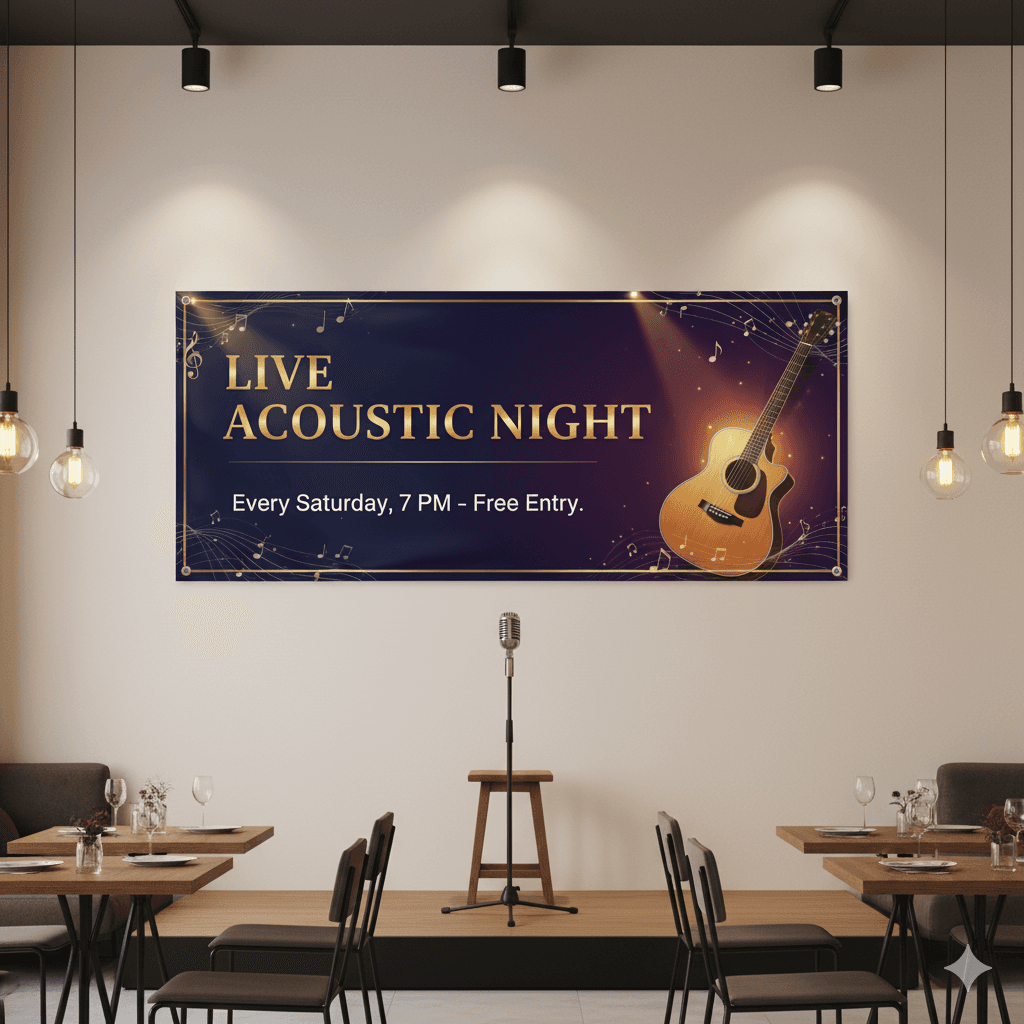 Cetak banner flexi 440 gsm Surabaya full color tajam tebal awet untuk promosi by Titanium Printing