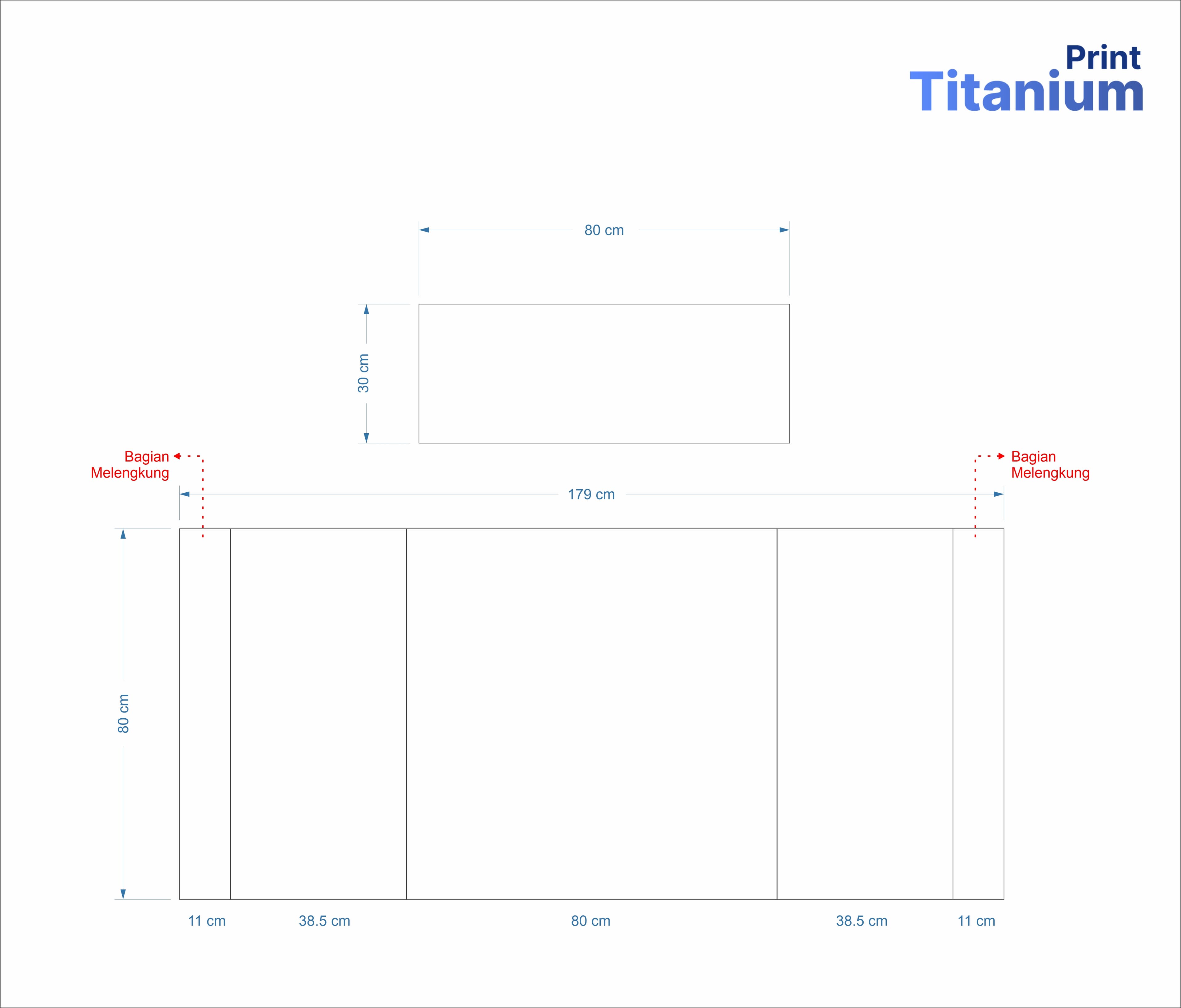 detail ukuran by Titanium Printing