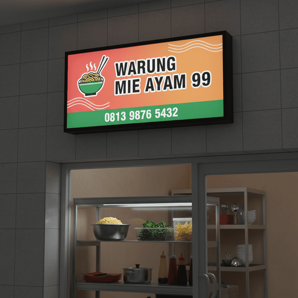 backlite 1 side warung by Titanium Printing
